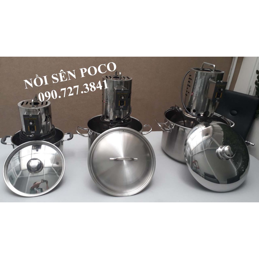 (2020 POCO CHÍNH HÃNG) NỒI SÊN NHÂN POCO 30CM CHỈNH 10 TỐC ĐỘ (combo trục sên + trục mứt dừa + tặng kèm nắp nồi)