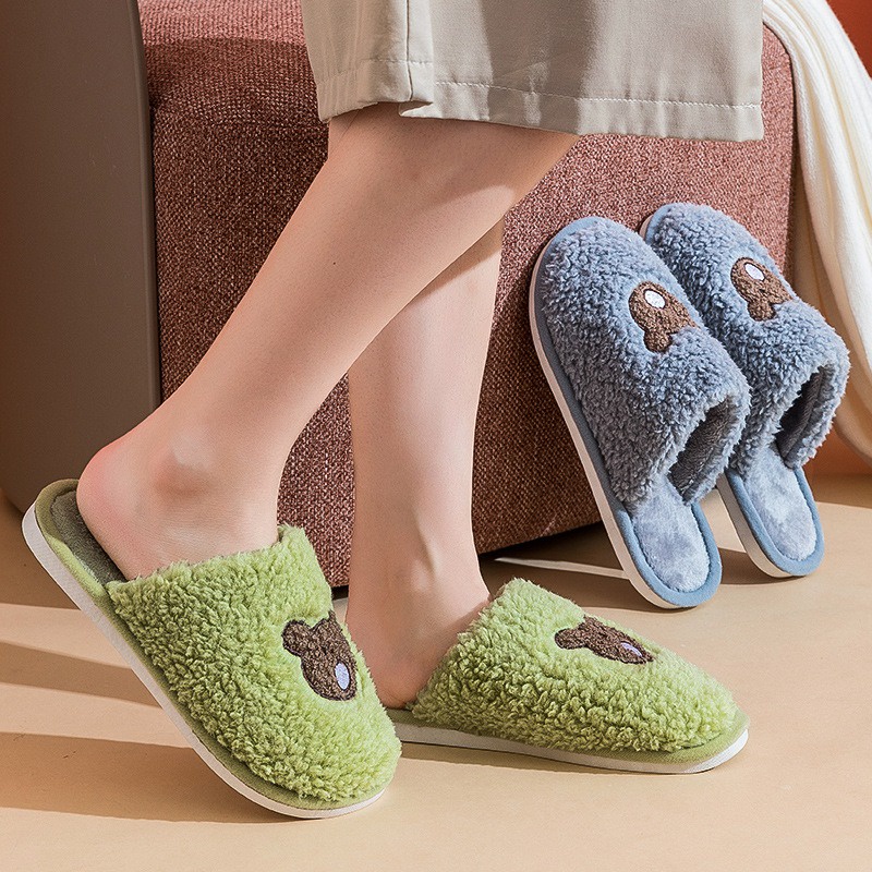 Dép Bông Đi Trong Nhà - Văn Phòng Hình Gấu Nâu Dễ Thương Cute