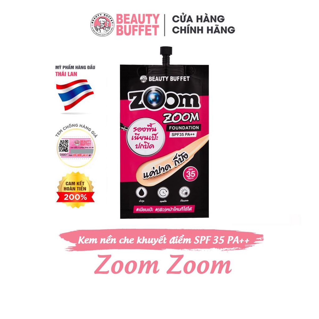 Kem nền Beauty Buffet Zoom Zoom SPF 35 PA++ gói 7g