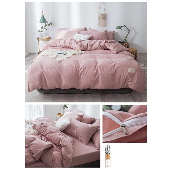 Bộ Chăn Ga ❤️ cotton đũi đủ size đệm cotton tici hàn quốc dùng được hai mặt Mượt Decor nhập khẩu