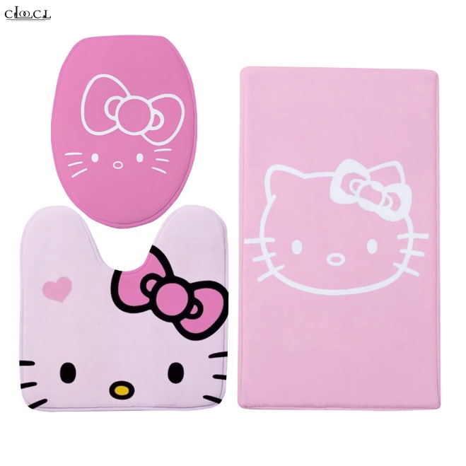 Thảm Chùi Chân Chống Trượt In Hình Mèo Hello Kitty 3D