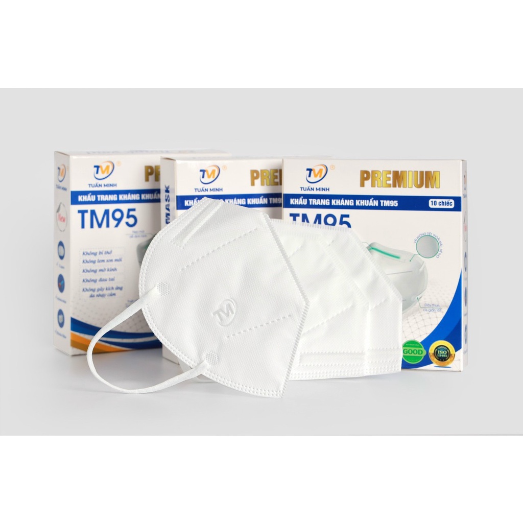 Khẩu Trang Tm95 Không Va Cho Người Lớn Ngừa Bụi Giảm Giọt Bắn Bảo Về Sức Khỏe Hộp 10c