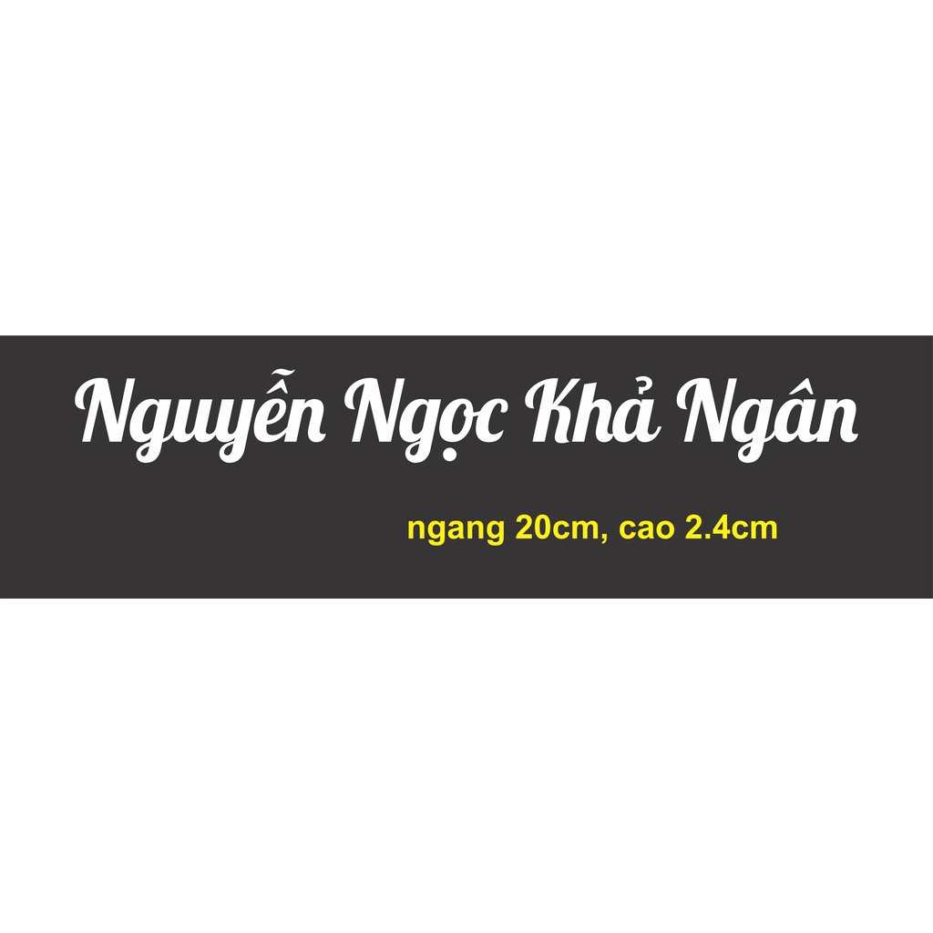 TÊN BÉ KHẢ NGÂN ngang 20cm