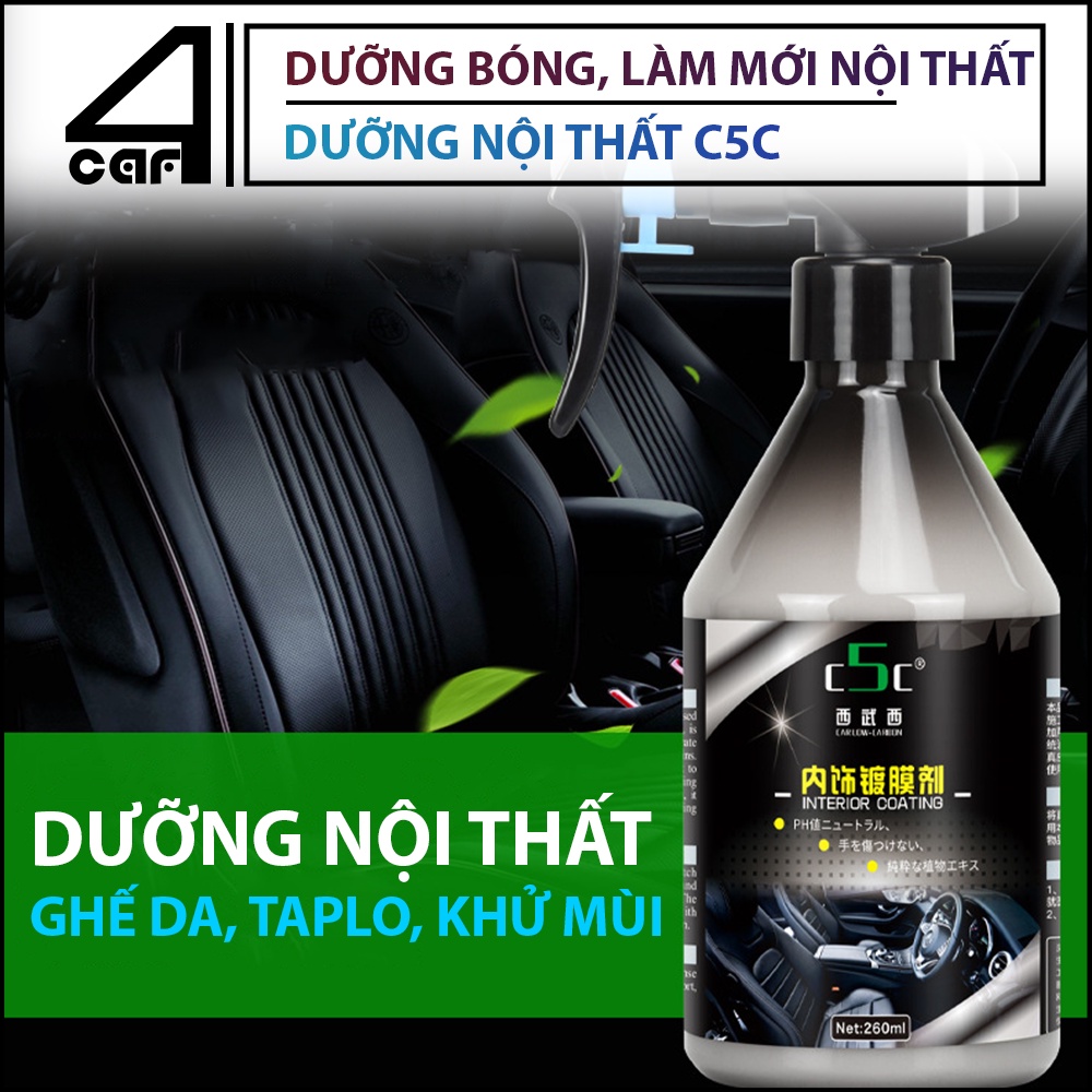 Dưỡng nội thất ô tô C5C❤Dung dịch làm mới,dưỡng bóng nội thất xe hơi❤Chai Xịt DƯỠNG BÓNG,LÀM MỚI NỘI THẤT