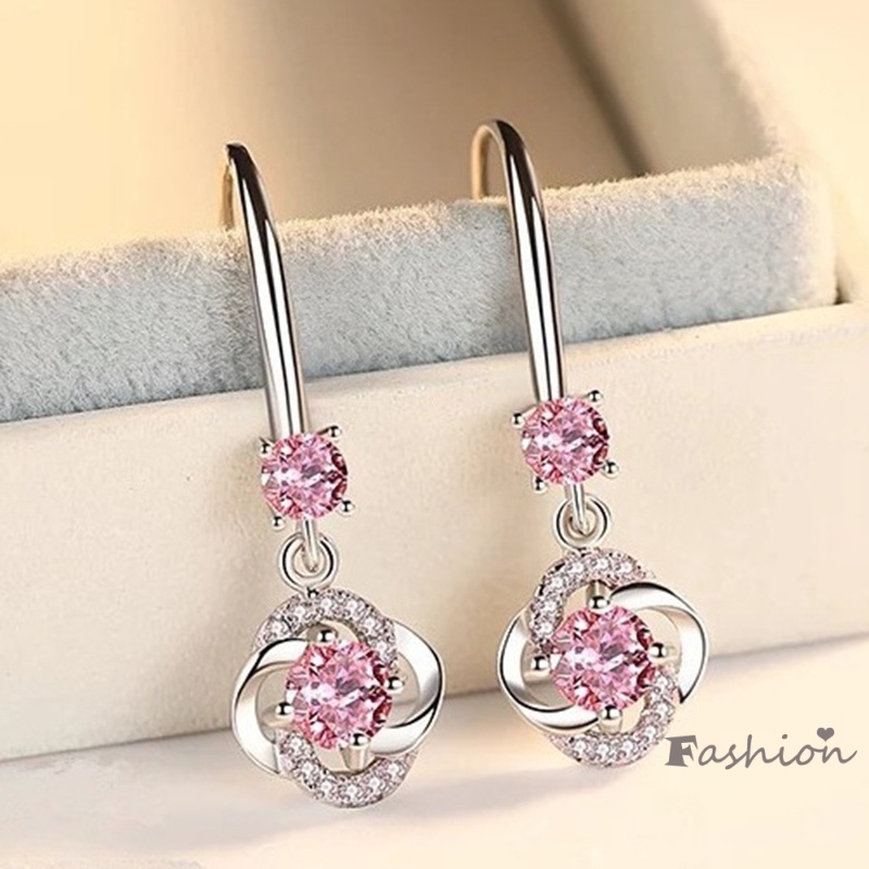 Đôi khuyên tai dài đính kim cương giả thời trang cho nữ