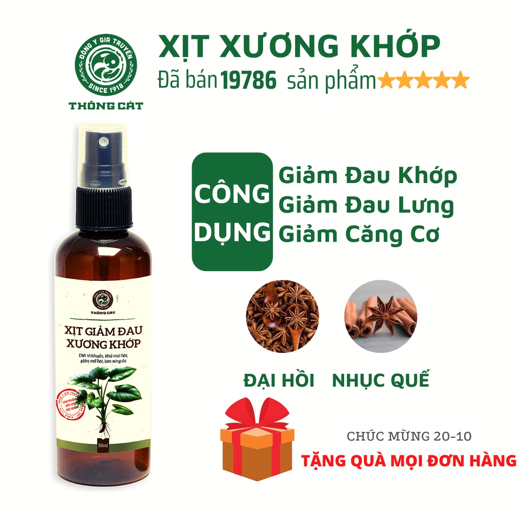 Chăm sóc chấn thương- Xịt giảm đau đông y gia truyền THÔNG CÁT giảm đau nhức xương khớp nhanh chóng-hiệu quả