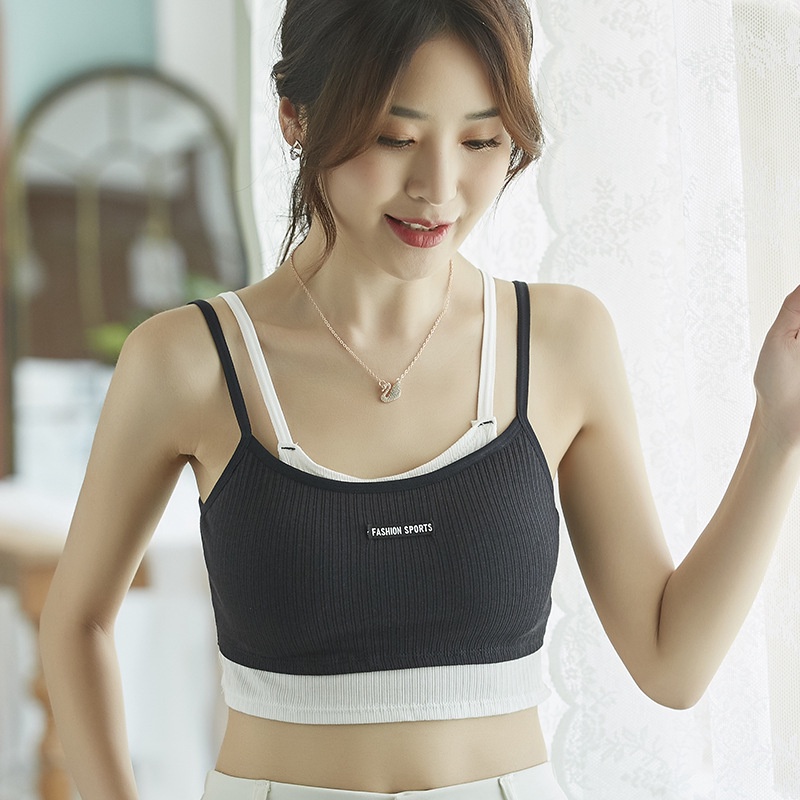 Áo bra nữ cotton 2 lớp kèm mút mỏng, phong cách hàn quốc xinh xắn HLBOUTIQUE B7711