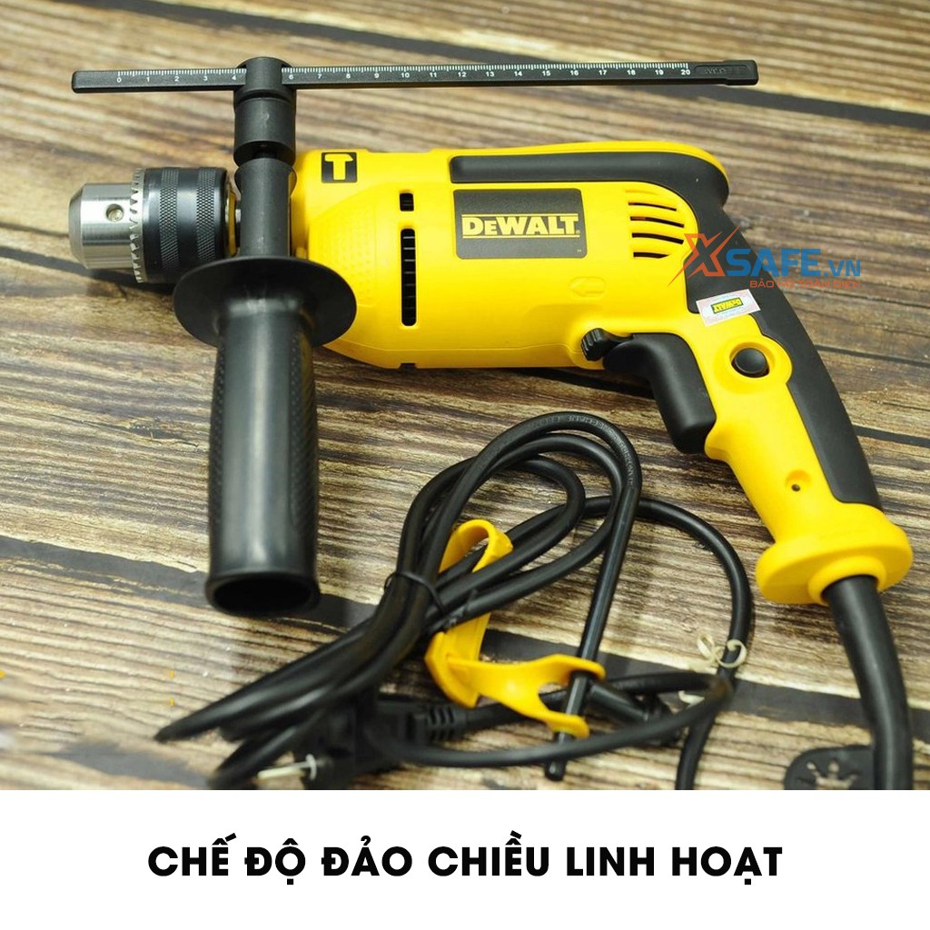 Máy Khoan Động Lực DeWALT DWD024K-B1 Tặng kèm 10 mũi khoan và Vali Máy khoan cầm tay công suất 650W đảo chiều