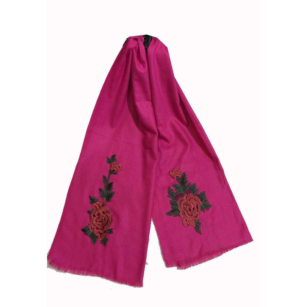  Khăn Dạ Nỉ Hoa Thêu