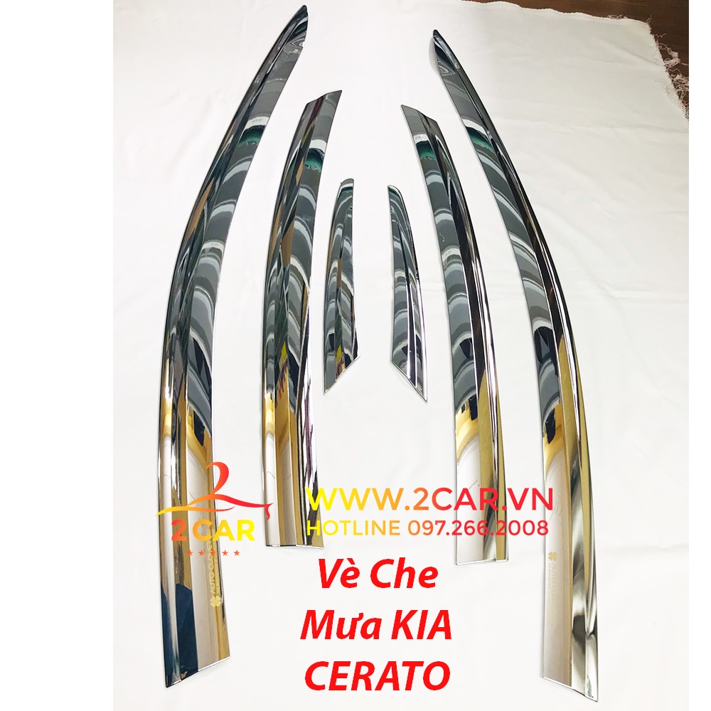 Vè che mưa mạ xe Kia Cerato 2019- 2020- 2021 mạ crom Auto Clover- 6 chi tiết