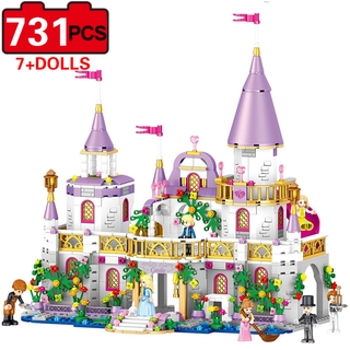 731PCS Compatible with Lego Le Hot Princess Castle Girl Villa Enlightenment Model Children's Building Block Toy Gift 1106