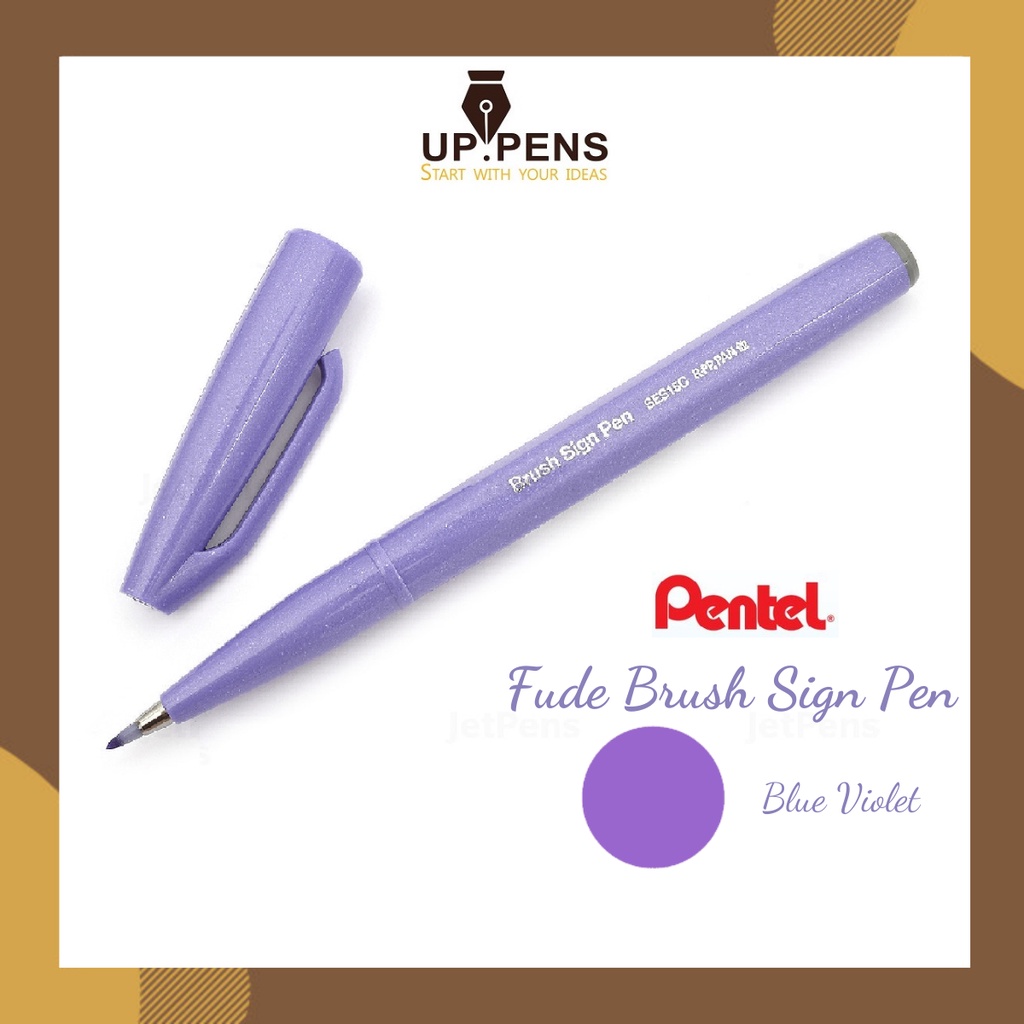 Bút lông đầu cọ viết calligraphy Pentel Fude Touch Brush Sign Pen - Màu tím xanh (Blue Violet)