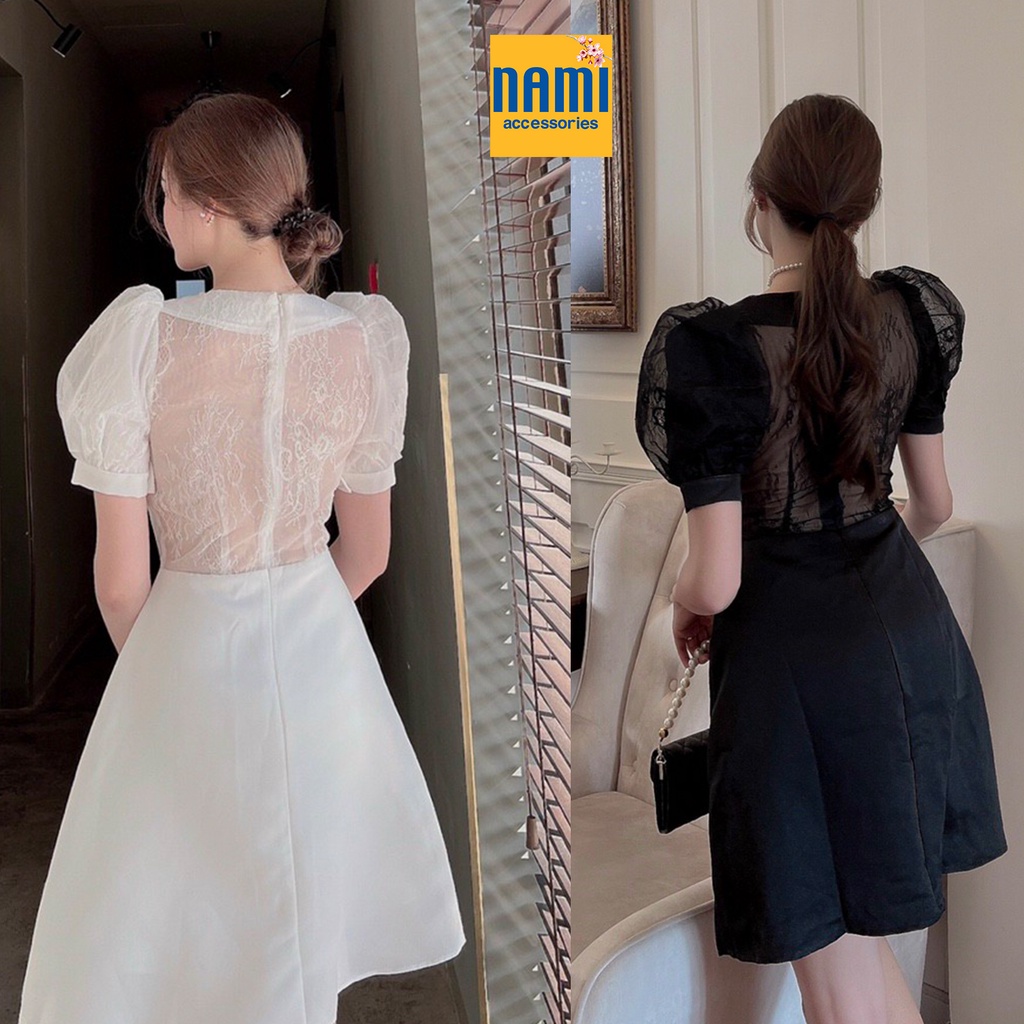 Đầm Xoè Cúp Ngực Tay Phồng Phối Ren Xịn Hịn Chuẩn Sang Xinh Nét Căng - ATNU015