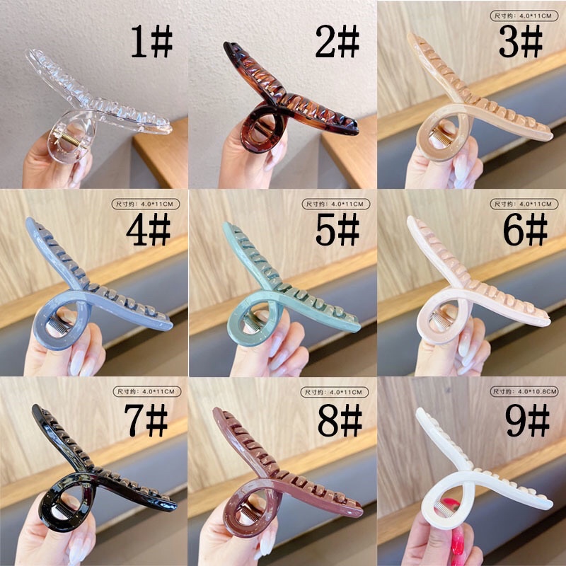 [giá sỉ] Kẹp tóc càng cua cỡ lớn kẹp ngoạm soắn nhiều màu chất liệu acrylic cho nữ