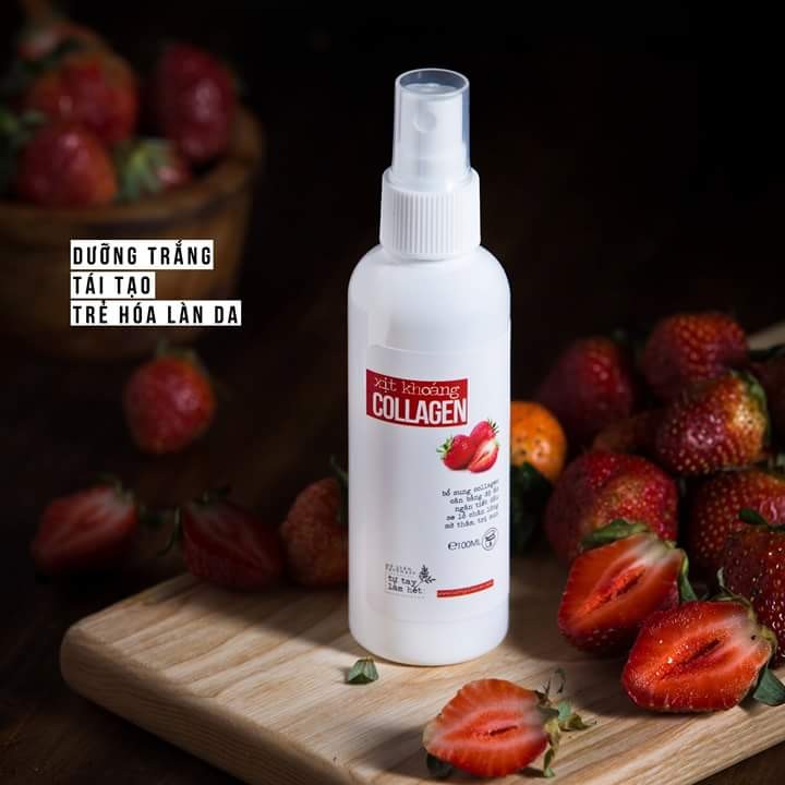 Xịt khoáng collagen dâu tây - Tự Tay Làm Hết