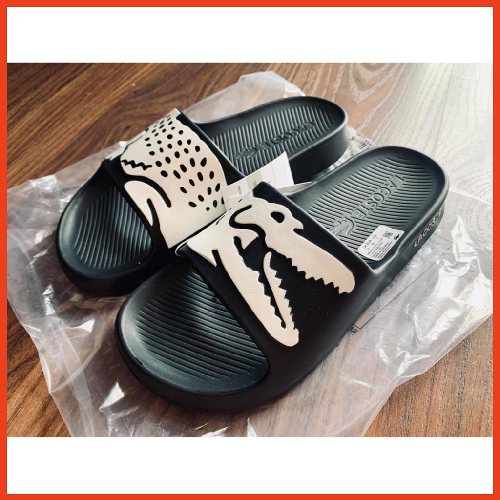 Dép đúc đen in cá trắng