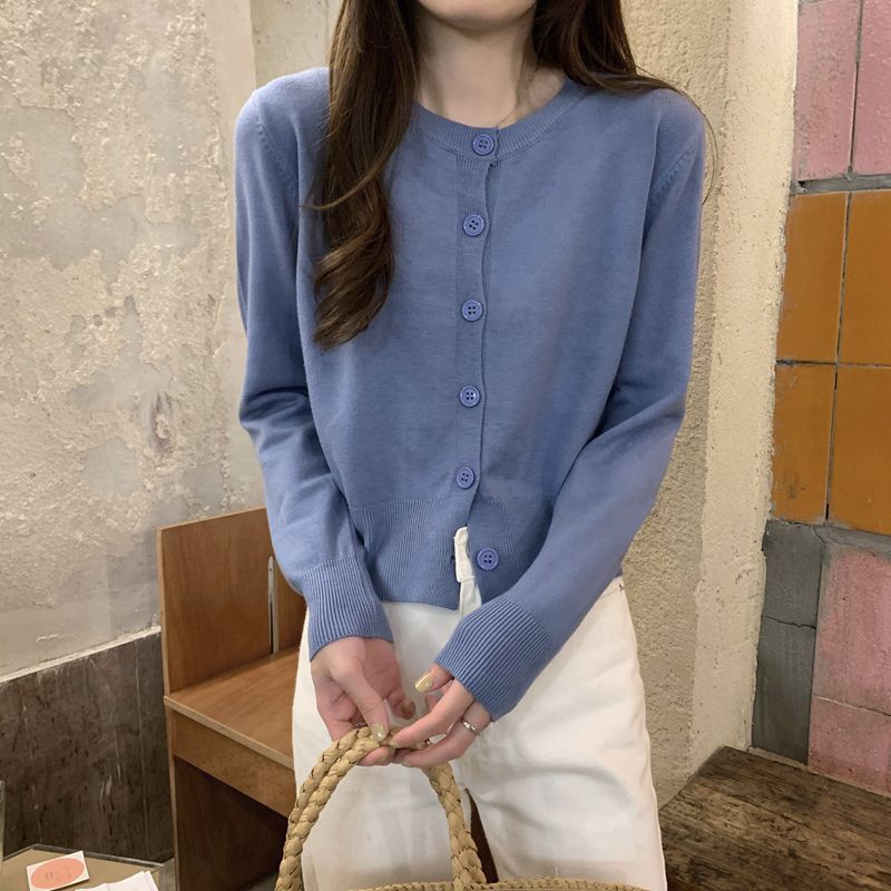 Áo cardigan trơn nhiều màu phong cách basic