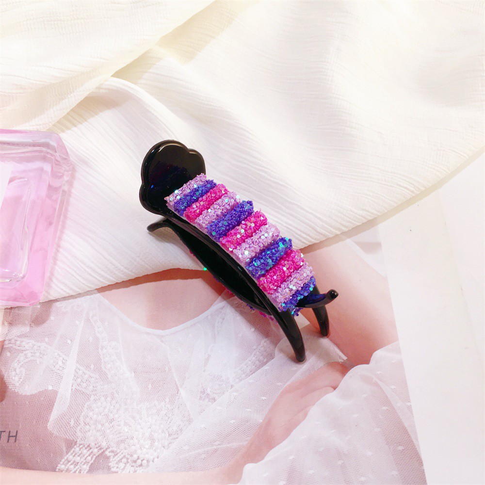 Kẹp Tóc Càng Cua Màu Cầu Vồng Lấp Lánh Đáng Yêu
