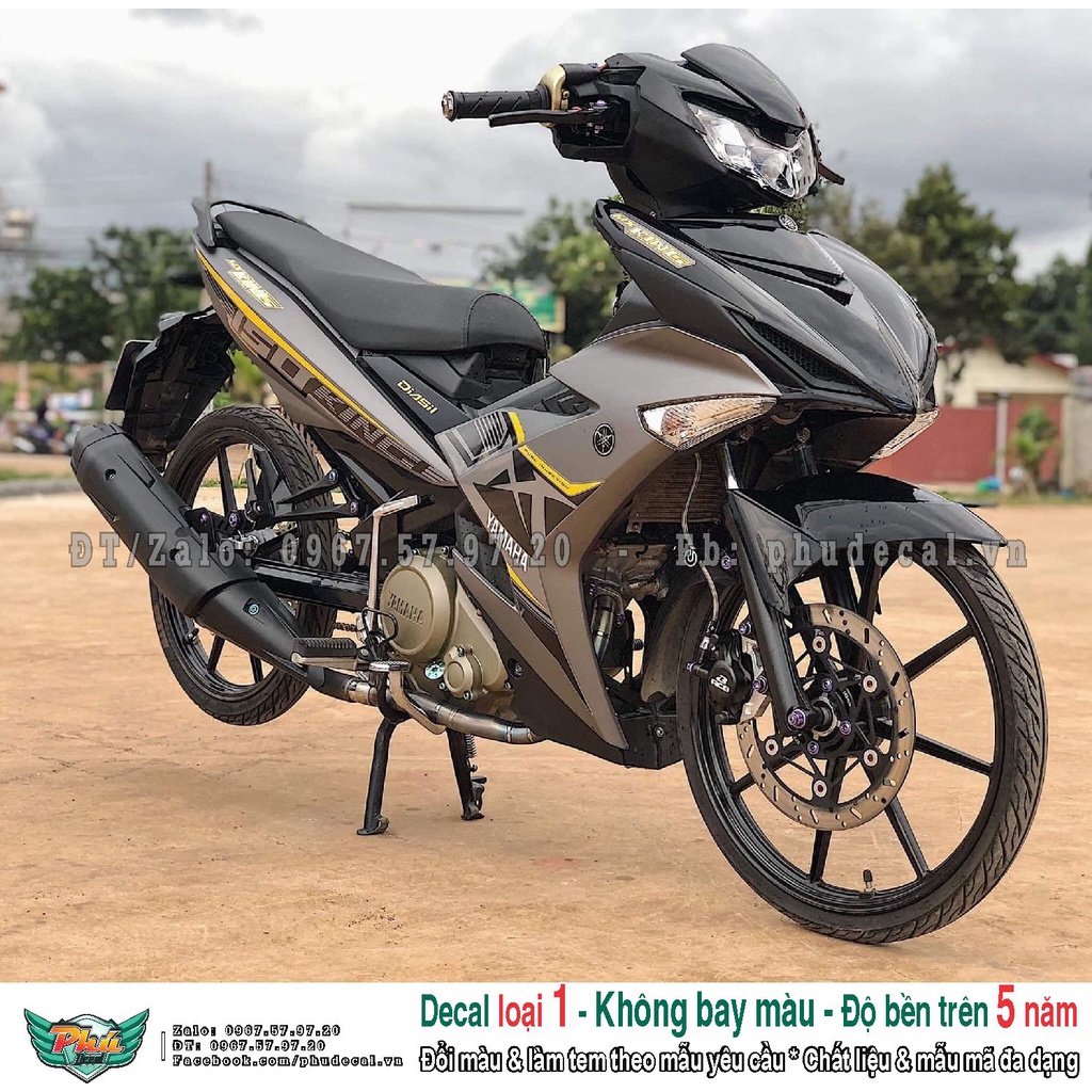 Tem rời Exciter 150 MX King xám đen (Z)