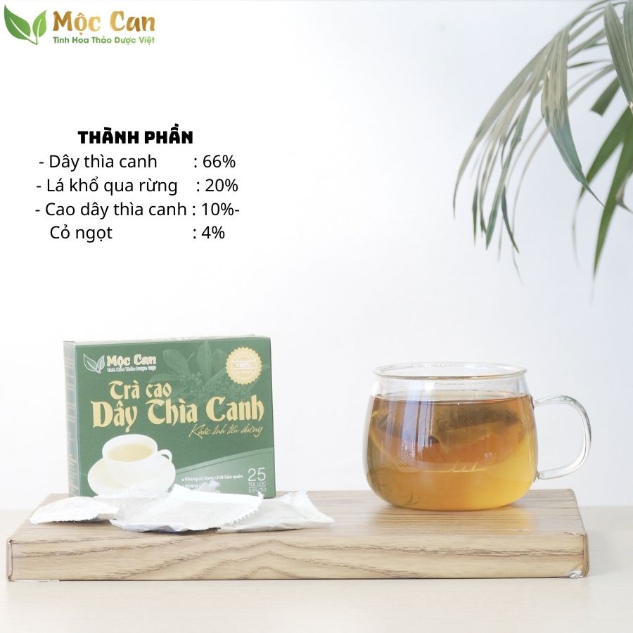 Trà Cao Dây Thìa Canh, Hạ Đường Huyết Giảm Các Biến Chứng Tiểu Đường Mộc Can hộp 25 túi lọc