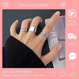 Set 3 nhẫn hợp kim bạc