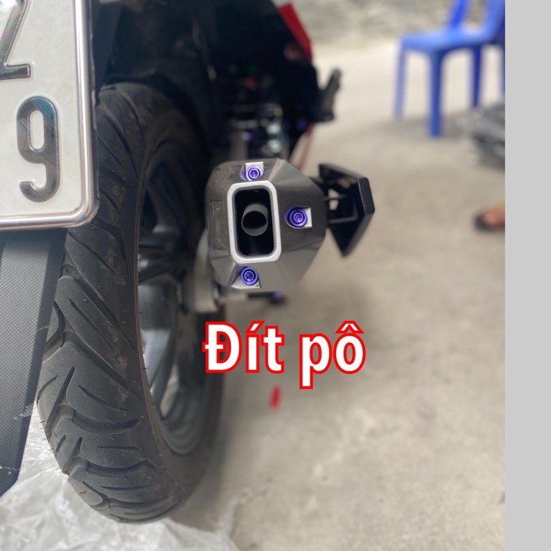 Ốc Titan Gr5 6ly15 Dù To Dày bắt Ốp Pô,Chụp Đuôi Pô.Nắp Nồi,