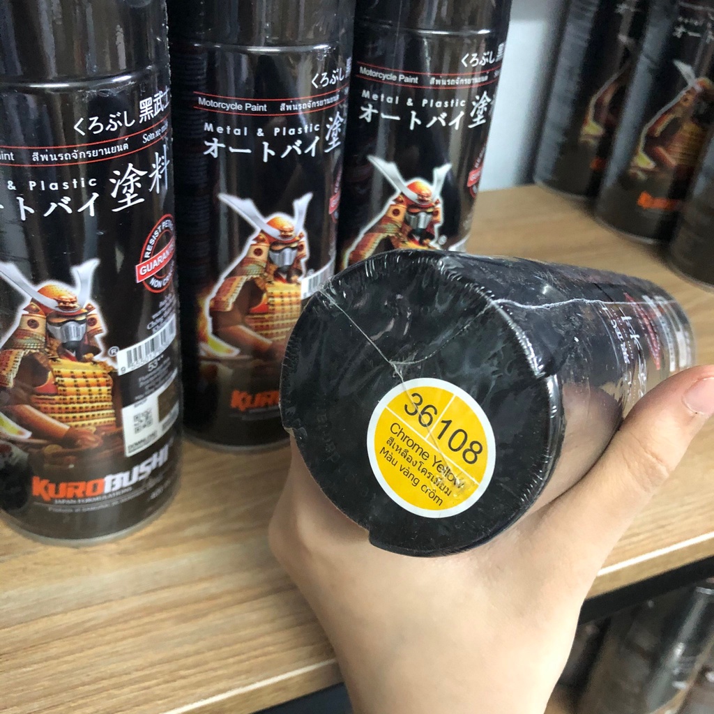 Sơn xịt Samurai màu Vàng Chrome - 108 (400 ml)