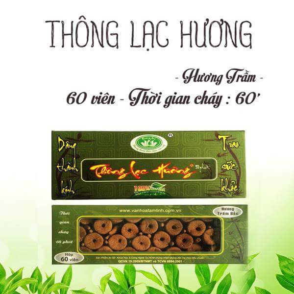 Nhang nụ thảo dược Thông Lạc Hương( 30 viên - 60 viên) hương Trầm Bắc