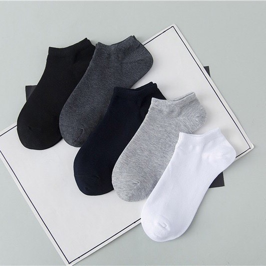 Vớ Cotton Cổ Ngắn Màu Trơn Thoáng Khí Detaunisex - VON1