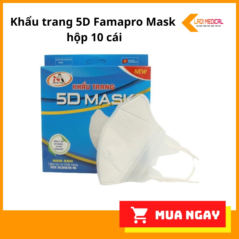 Khẩu trang 5D Famapro Mask hộp 10 cái