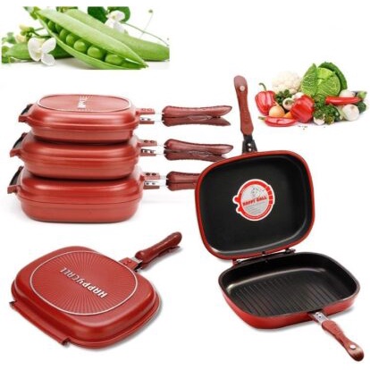 Chảo 2 mặt Happycall Hàn Quốc, chống dính cao cấp kich thước 23 x 27 x 6cm