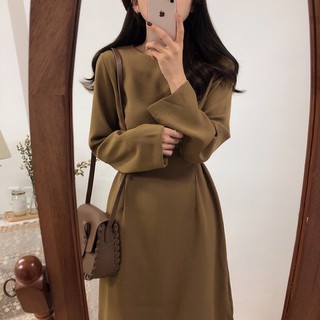 (Order-M) Ulzzang Váy suông dáng dài thắt eo M060