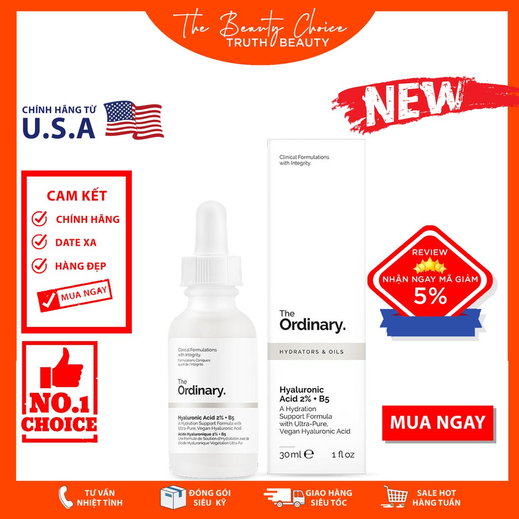 Serum cấp nước The Ordinary Hyaluronic Acid 2% + B5 (30mL)