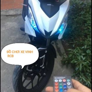 đèn led xi nhan,demi, sương mù xe máy có remote chỉnh 16 màu loại 1