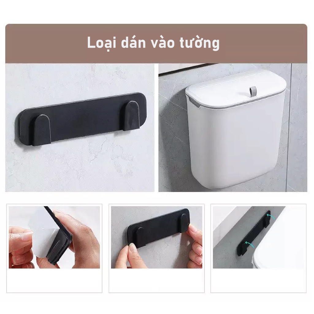Thùng rác treo tủ bếp SUPO Mart 9L nắp trượt thông minh, thùng rác treo nhà vệ sinh có nắp đậy