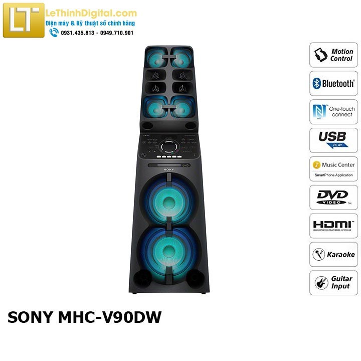 [Giao miễn phí tại TP.HCM] Dàn âm thanh HiFi Sony MHC-V90DW - Hãng phân phối - Bảo hành chính hãng 12 tháng