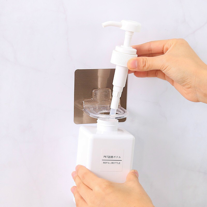 PVN18140 - Giá móc treo chai nước rửa tay, dầu gội đầu sữa tắm dán tường Living siêu dính chịu lực 3kg T2 .