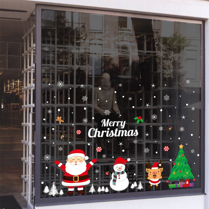 Decal dán tường , dán kính ông già Noel 01