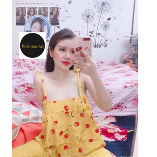 Set mặc nhà hai dây trái cherry dễ thương ( ẢNH THẬT )