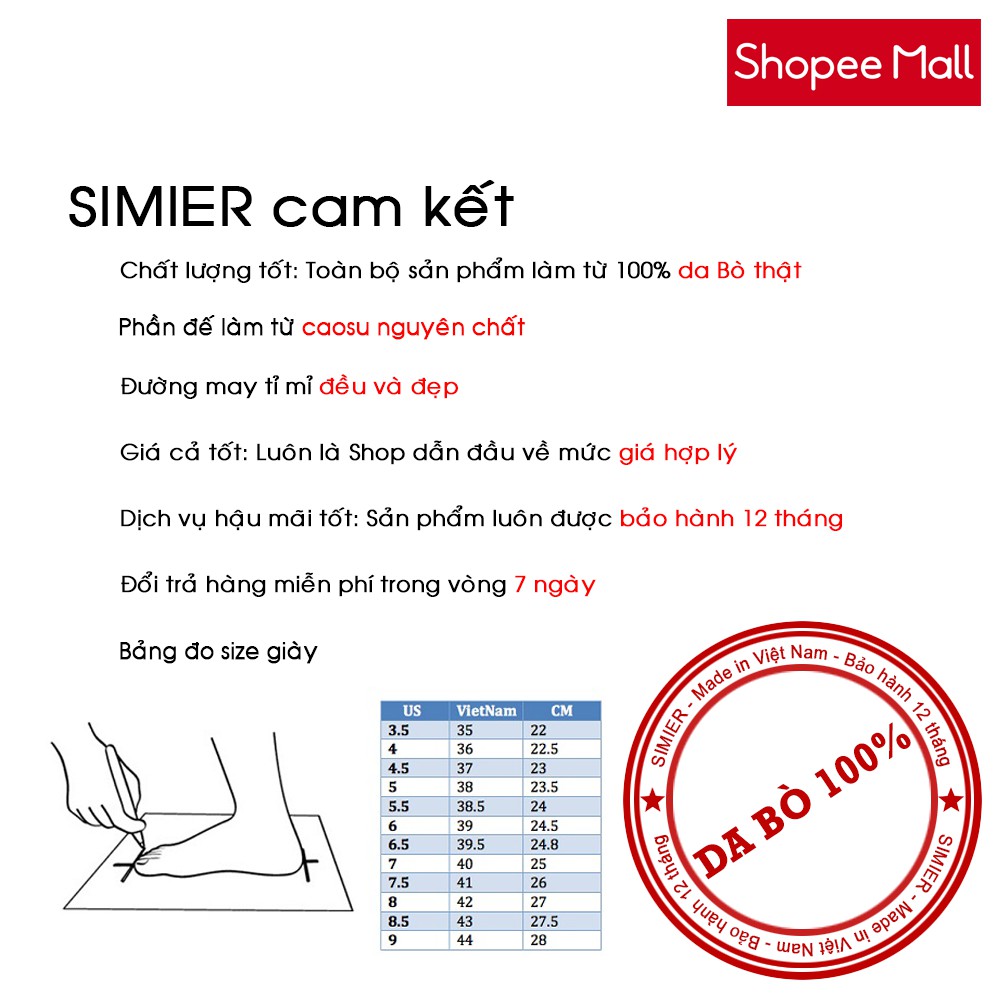 Giày Nam Da Bò Thật - Vân Cá Sấu Cao Cấp Simier SM28