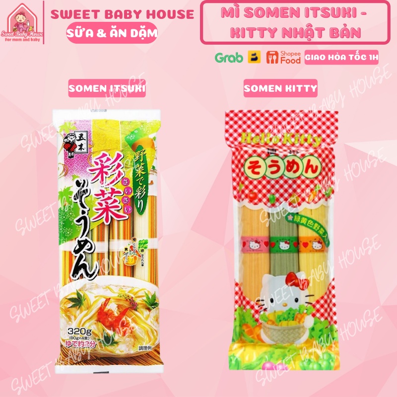 Mì somen rau củ tách muối Itsuki, Kitty Nhật Bản 320g cho bé ăn dặm. Date 7/2025 - Sweet Baby House