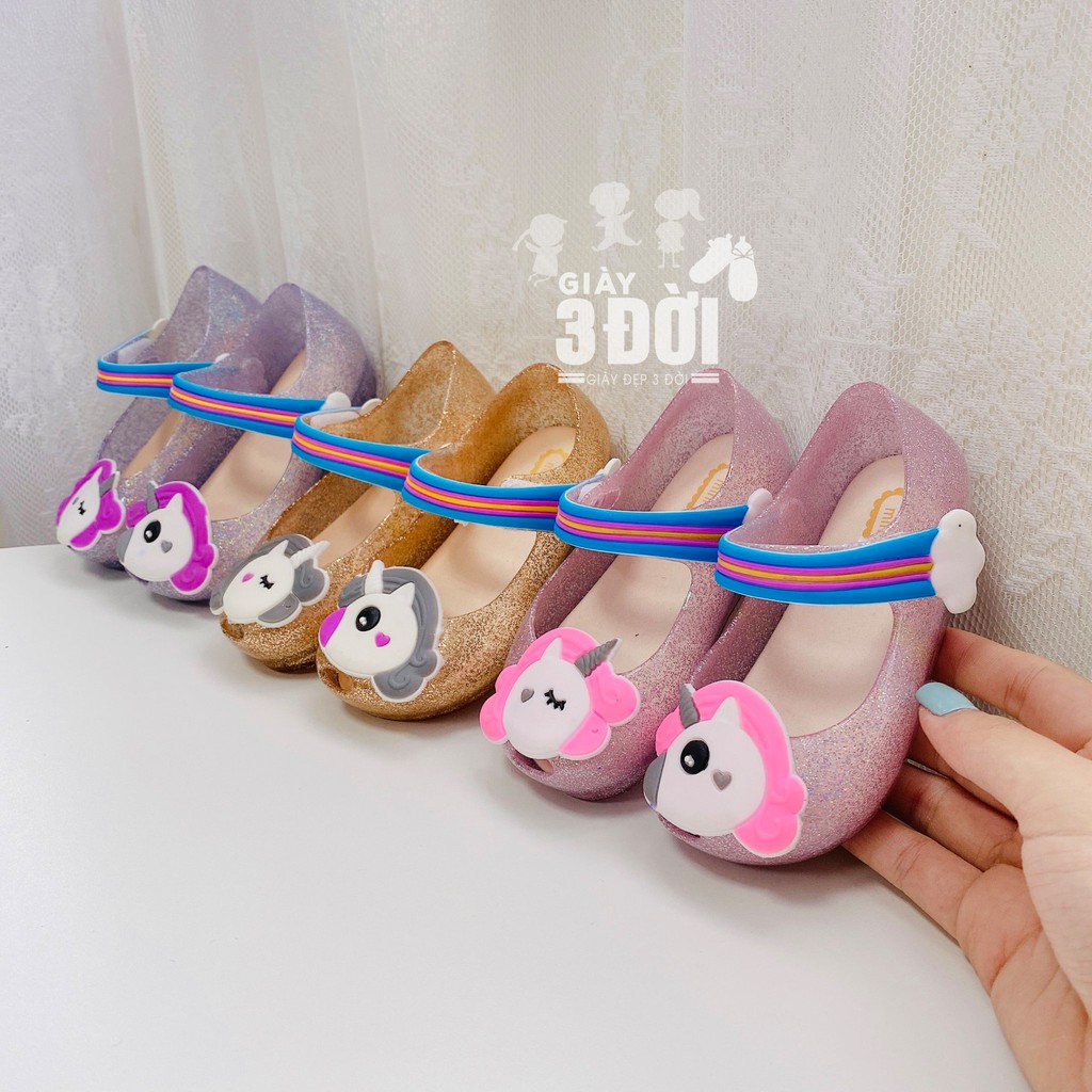 Giày Nhựa Unicorn Bé Gái 3DG36 GIAY3DOI Cho Chân Bé 13-15.5cm Đế Led Phát Sáng