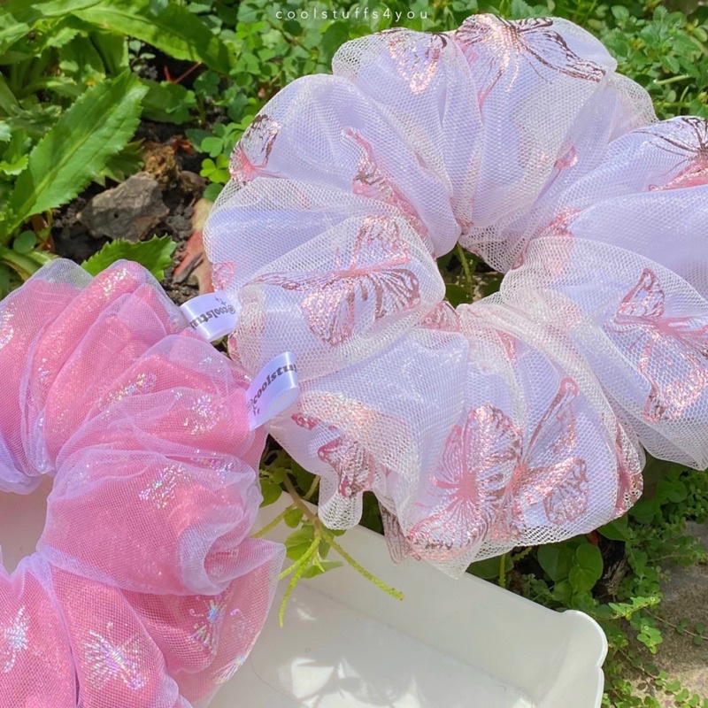 Đồ buộc tóc scrunchies voan 2lớp bigsize siêu to 🦋Nabi