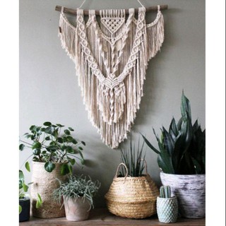 Mành macrame trang trí màu trắng mới lạ - 85cm