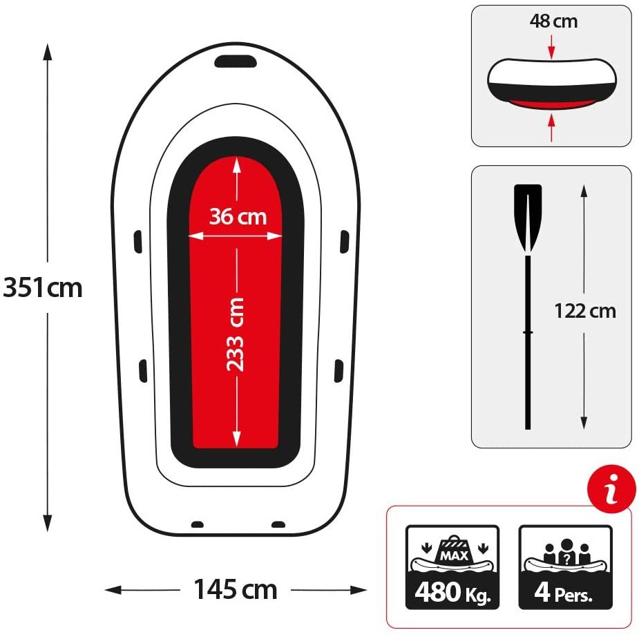 Thuyền bơm hơi Seahawk 4 người chính hãng INTEX 68351, bảo hành 12 tháng