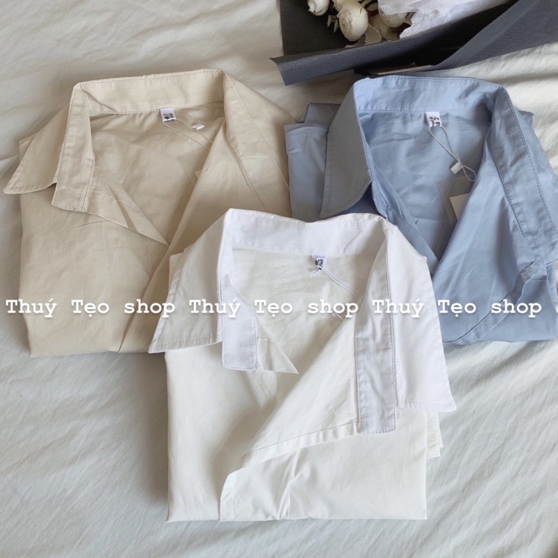[XẢ HÀNG] Áo sơ mi cổ vest chéo - Áo sơ mi nữ trơn cách điệu