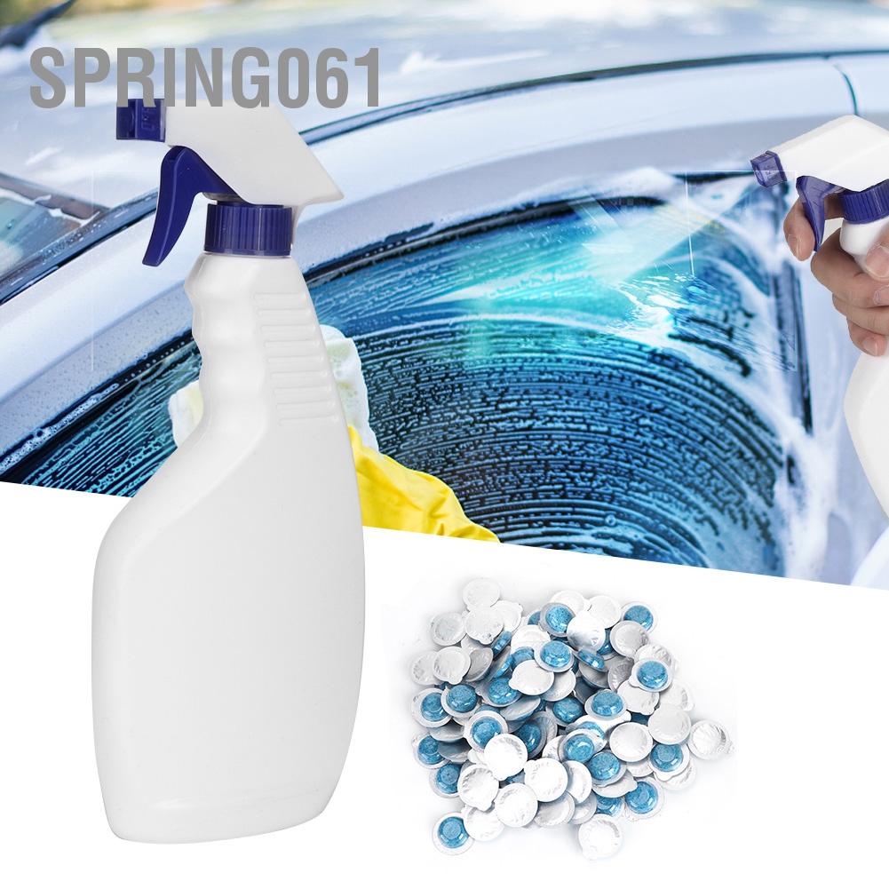 Spring061 1 Bộ Viên Sủi Với Bình Xịt để Vệ Sinh Rửa Kính Chắn Gió Xe Hơi