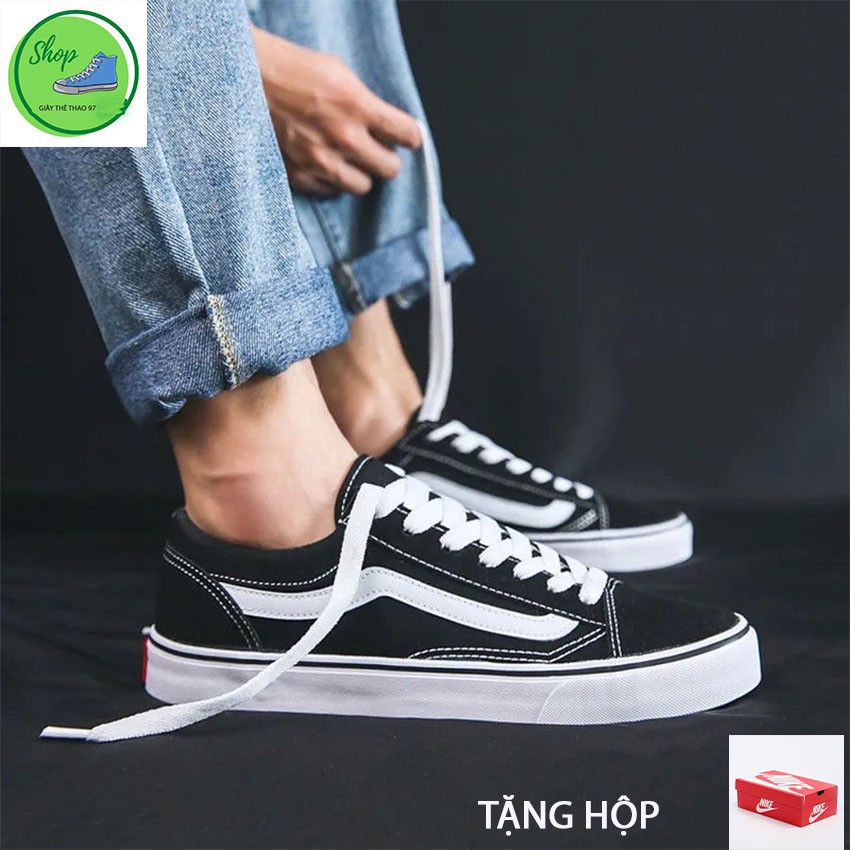 Giày thể thao olđ skool đen trắng cho nam nữ, giày thời trang, bull box bill / giày thể thao97 - Hàng mới về