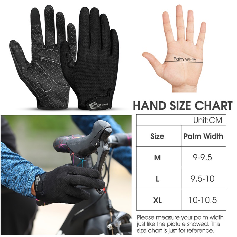 Găng tay WEST BIKING chống trượt thời trang dành cho chạy xe máy đi xe đạp