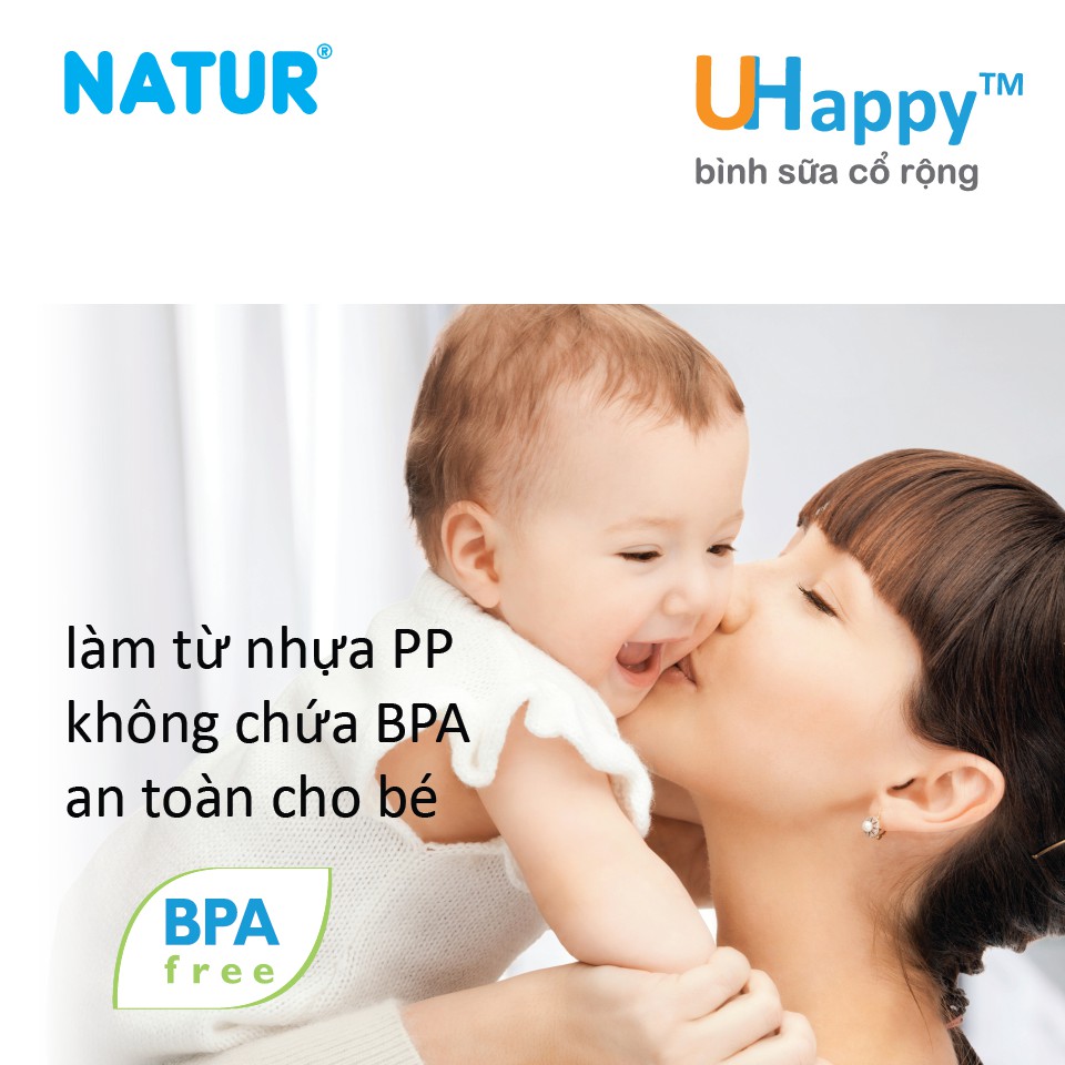 Bình Natur Uhappy cổ rộng 120ml/ 240ml